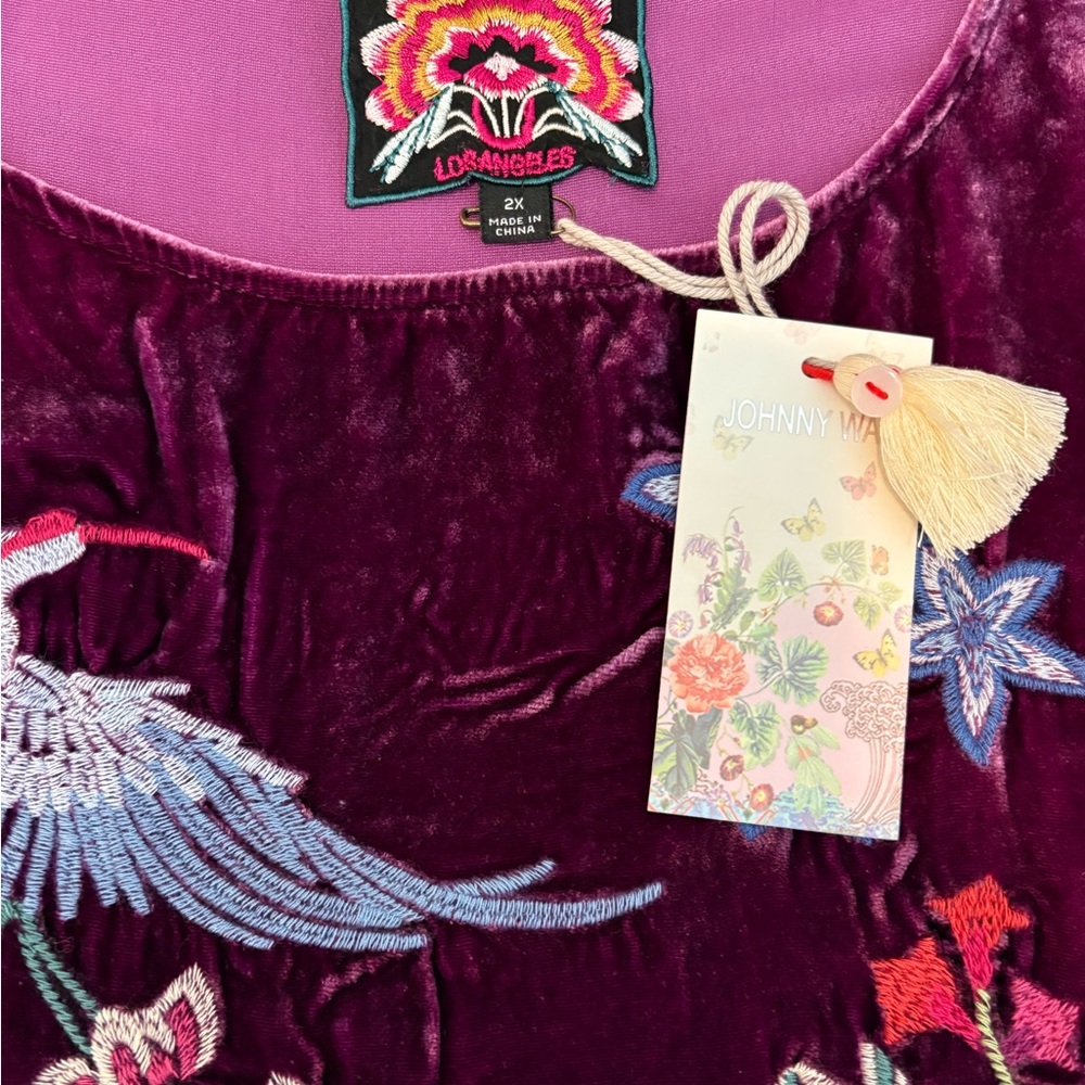 Johnny Was NWT
VELVET BOATNECK BLOUSE - NIKKOLA, 2X - Picture 8 of 11